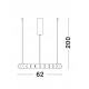 Triac Dimmable Gold Metal & Opal Glass LED 56 Watt 230 Volt 4732Lm 3000K IP20 D: 62 H: 200 cm Adjustable Height 