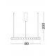 Triac Dimmable Gold Metal & Opal Glass LED 72 Watt 230 Volt 6492Lm 3000K IP20 Included Remote Control D: 80 H: 200 cm Adjustabl