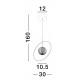 Satin Gold Aluminium & Acrylic LED 7 Watt 230 Volt 752Lm 3000K IP20 D: 30 H: 160 cm Adjustable Height 