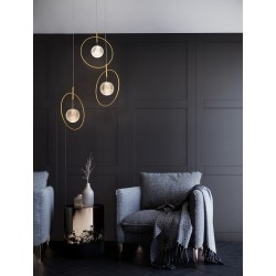 Satin Gold Aluminium & Acrylic LED 19 Watt 230 Volt 2208Lm 3000K IP20 D: 40 H: 200 cm Adjustable Height 