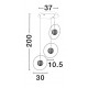 Satin Gold Aluminium & Acrylic LED 19 Watt 230 Volt 2208Lm 3000K IP20 D: 40 H: 200 cm Adjustable Height 