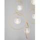 Satin Gold Aluminium & Acrylic LED 32 Watt 230 Volt 3925Lm 3000K IP20 D: 52.5 H: 200 cm Adjustable Height 