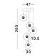Satin Gold Aluminium & Acrylic LED 32 Watt 230 Volt 3925Lm 3000K IP20 D: 52.5 H: 200 cm Adjustable Height 