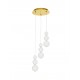 Triac Dimmable Gold Metal & Opal Glass LED 23 Watt 230 Volt 2281Lm 3000K IP20 D: 31 H: 150 cm Adjustable Height 