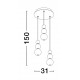 Triac Dimmable Gold Metal & Opal Glass LED 23 Watt 230 Volt 2281Lm 3000K IP20 D: 31 H: 150 cm Adjustable Height 