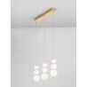 Triac Dimmable Gold Metal & Opal Glass LED 25 Watt 230 Volt 2265Lm 3000K IP20 L: 70 W: 10 H: 150 cm Adjustable Height