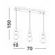 Triac Dimmable Gold Metal & Opal Glass LED 25 Watt 230 Volt 2265Lm 3000K IP20 L: 70 W: 10 H: 150 cm Adjustable Height 