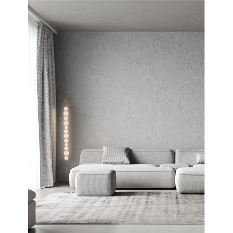 Triac Dimmable Gold Metal & Opal Glass LED 42 Watt 230 Volt 3958Lm 3000K IP20 Cable Length: 310 cm D: 10 W: 9 H: 105 cm 