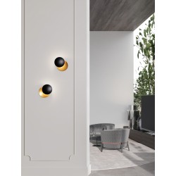 Sandy Black & Gold Aluminium LED 7 Watt 230 Volt 101Lm 3000K IP20 D: 20 W: 11 H: 20 cm Rotatable 