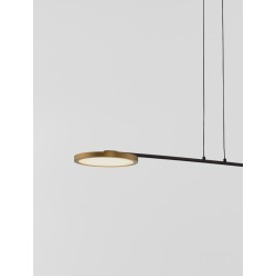 Triac Dimmable Black & Gold Metal & Acrylic LED 19 Watt 230 Volt 2494Lm 3000K IP20 L: 100 W: 26 H: 120 cm Adjustable Height Rota