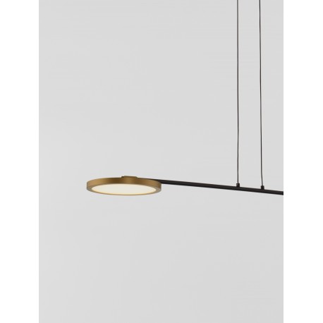 Triac Dimmable Black & Gold Metal & Acrylic LED 19 Watt 230 Volt 2494Lm 3000K IP20 L: 100 W: 26 H: 120 cm Adjustable Height Rota