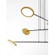 Triac Dimmable Black & Gold Metal & Acrylic LED 51 Watt 230 Volt 6376Lm 3000K IP20 D: 100 W: 88.5 H: 150 cm Adjustable Height