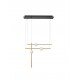 Triac Dimmable Black & Gold Aluminium Opal Glass LED 27 Watt 230 Volt 2542Lm 3000K IP20 L: 89 W: 26 H: 120 Adjustable Height 