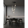 Triac Dimmable Black & Gold Aluminium Opal Glass LED 61 Watt 230 Volt 5589Lm 3000K IP20 D: 52 H: 150 cm Adjustable Height