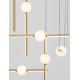 Triac Dimmable Black & Gold Aluminium Opal Glass LED 106 Watt 230 Volt 9926Lm 3000K IP20 L: 106 W: 80 H: 150 cm Adjustable He