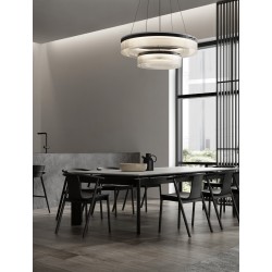 Triac Dimmable Sandy Black Aluminium & Clear Glass LED 72 Watt 230 Volt 4528Lm 3000K IP20 D: 70 H: 180 cm Adjustable Height 