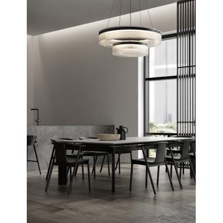 Triac Dimmable Sandy Black Aluminium & Clear Glass LED 72 Watt 230 Volt 4528Lm 3000K IP20 D: 70 H: 180 cm Adjustable Height 