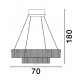 Triac Dimmable Sandy Black Aluminium & Clear Glass LED 72 Watt 230 Volt 4528Lm 3000K IP20 D: 70 H: 180 cm Adjustable Height 