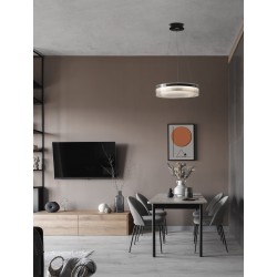 Triac Dimmable Sandy Black Aluminium & Clear Glass LED 37 Watt 230 Volt 2646Lm 3000K IP20 D: 55 H: 180 cm Adjustable Height 
