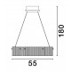 Triac Dimmable Sandy Black Aluminium & Clear Glass LED 37 Watt 230 Volt 2646Lm 3000K IP20 D: 55 H: 180 cm Adjustable Height 