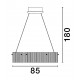 Triac Dimmable Sandy Black Aluminium & Clear Glass LED 55 Watt 230 Volt 3517Lm 3000K IP20 D: 85 H: 180 cm Adjustable Height 