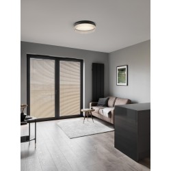 Triac Dimmable Sandy Black Aluminium & Clear Glass LED 48 Watt 230 Volt 4010Lm 3000K IP20 D: 55 H: 15 cm 