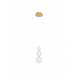 Gold Metal & Opal Glass LED 11 Watt 230 Volt 963Lm 3000K IP20 D: 10 H: 150 cm Adjustable Height 