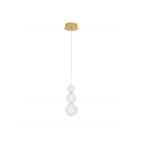 Gold Metal & Opal Glass LED 11 Watt 230 Volt 963Lm 3000K IP20 D: 10 H: 150 cm Adjustable Height 