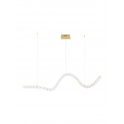 Triac Dimmable Gold Metal & Opal Glass LED 98 Watt 230 Volt 5563Lm 3000K IP20 Included Remote Control L: 167 W: 42 H: 200 cm Adj