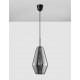 Chrome Glass Black Metal Black Fabric Wire LED E27 1x12 Watt 230 Volt IP20 Bulb Excluded D: 17 H1: 28.5 H2: 120 cm Adjustable 