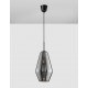 Chrome Glass Black Metal Black Fabric Wire LED E27 1x12 Watt 230 Volt IP20 Bulb Excluded D: 17 H1: 28.5 H2: 120 cm Adjustable 