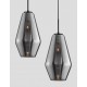 Chrome Glass Black Metal Black Fabric Wire LED E27 1x12 Watt 230 Volt IP20 Bulb Excluded D: 17 H1: 28.5 H2: 120 cm Adjustable 