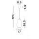 Chrome Glass Black Metal Black Fabric Wire LED E27 1x12 Watt 230 Volt IP20 Bulb Excluded D: 17 H1: 28.5 H2: 120 cm Adjustable 