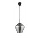 Chrome Glass Black Metal Black Fabric Wire LED E27 1x12 Watt 230 Volt IP20 Bulb Excluded D: 23 H1: 22 H2: 120 cm Adjustable he