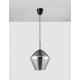 Chrome Glass Black Metal Black Fabric Wire LED E27 1x12 Watt 230 Volt IP20 Bulb Excluded D: 23 H1: 22 H2: 120 cm Adjustable he