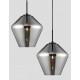 Chrome Glass Black Metal Black Fabric Wire LED E27 1x12 Watt 230 Volt IP20 Bulb Excluded D: 23 H1: 22 H2: 120 cm Adjustable he