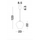 Chrome Glass Black Metal Black Fabric Wire LED E27 1x12 Watt 230 Volt IP20 Bulb Excluded D: 23 H1: 22 H2: 120 cm Adjustable he