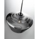 Chrome Glass Black Metal Black Fabric Wire LED E27 1x12 Watt 230 Volt IP20 Bulb Excluded D: 30 H1: 22 H2: 120 cm Adjustable he