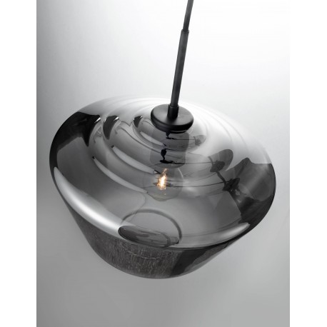 Chrome Glass Black Metal Black Fabric Wire LED E27 1x12 Watt 230 Volt IP20 Bulb Excluded D: 30 H1: 22 H2: 120 cm Adjustable he