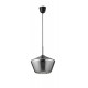 Chrome Glass Black Metal Black Fabric Wire LED E27 1x12 Watt 230 Volt IP20 Bulb Excluded D: 30 H1: 22 H2: 120 cm Adjustable he
