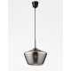 Chrome Glass Black Metal Black Fabric Wire LED E27 1x12 Watt 230 Volt IP20 Bulb Excluded D: 30 H1: 22 H2: 120 cm Adjustable he