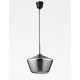 Chrome Glass Black Metal Black Fabric Wire LED E27 1x12 Watt 230 Volt IP20 Bulb Excluded D: 30 H1: 22 H2: 120 cm Adjustable he