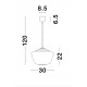 Chrome Glass Black Metal Black Fabric Wire LED E27 1x12 Watt 230 Volt IP20 Bulb Excluded D: 30 H1: 22 H2: 120 cm Adjustable he