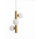 Opal Glass Antique Brass Metal Gold Fabric Wire LED G9 3x5 Watt 230 Volt IP20 Bulb Excluded D: 31.5 H1: 45 H2: 150 cm Adjustable