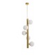 Opal Glass Antique Brass Metal Gold Fabric Wire LED G9 5x5 Watt 230 Volt IP20 Bulb Excluded D: 31.5 H1: 72 H2: 150 cm Adjustable