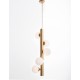 Opal Glass Antique Brass Metal Gold Fabric Wire LED G9 5x5 Watt 230 Volt IP20 Bulb Excluded D: 31.5 H1: 72 H2: 150 cm Adjustable