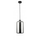 Chrome Glass Black Metal Black Fabric Wire LED E27 1x12 Watt 230 Volt IP20 Bulb Excluded D: 17.5 H1: 29.8 H2: 120 cm Adjustabl