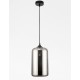 Chrome Glass Black Metal Black Fabric Wire LED E27 1x12 Watt 230 Volt IP20 Bulb Excluded D: 17.5 H1: 29.8 H2: 120 cm Adjustabl