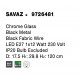 Chrome Glass Black Metal Black Fabric Wire LED E27 1x12 Watt 230 Volt IP20 Bulb Excluded D: 17.5 H1: 29.8 H2: 120 cm Adjustabl