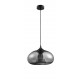 Chrome Glass Black Metal Black Fabric Wire LED E27 1x12 Watt 230 Volt IP20 Bulb Excluded D: 28 H1: 14 H2: 120 cm Adjustable he